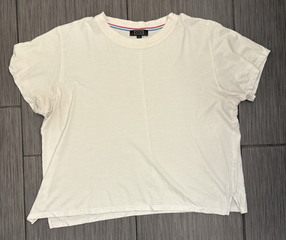 AYR White Pima Cotton Short Sleeve T-shirt Size XL Boxy